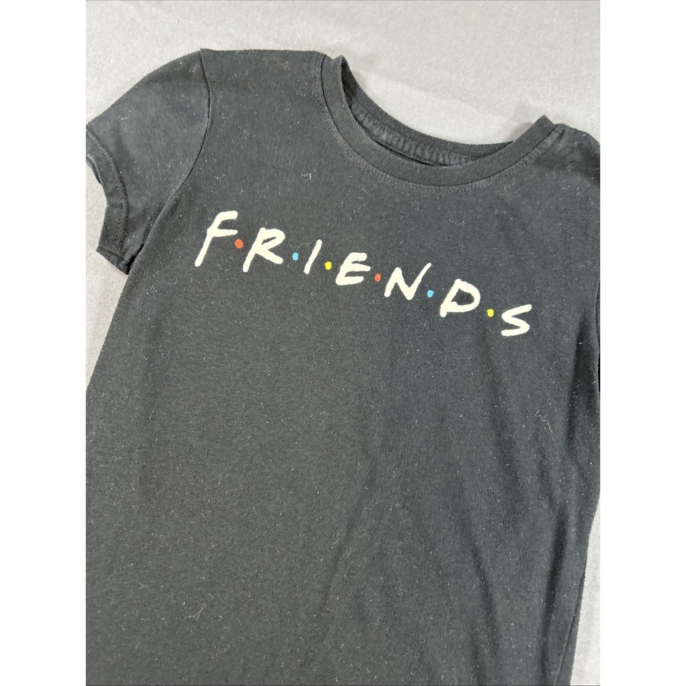 black Friends graphic t-shirt featuring the show's iconic multicolored dot logo